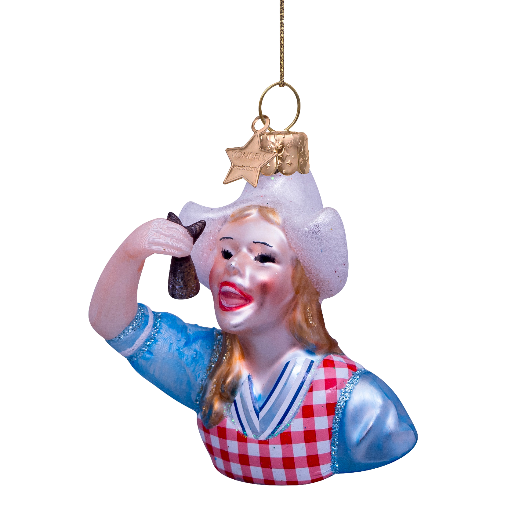 Ornament glass haring meisje H7cm