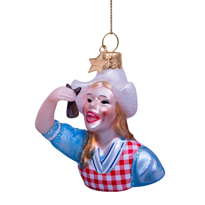 Ornament glass haring meisje H7cm