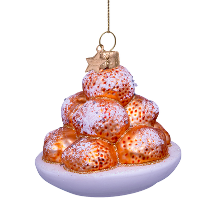 Ornament glass oliebollen H7cm#