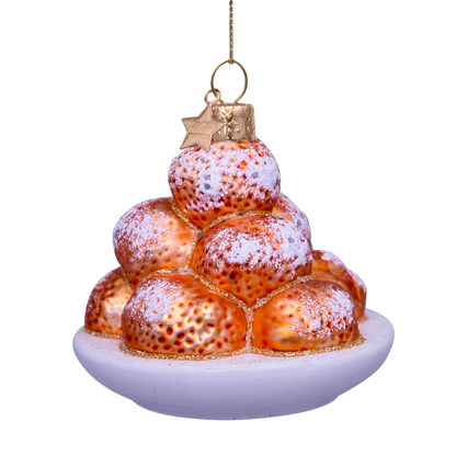 Ornament glass oliebollen H7cm#