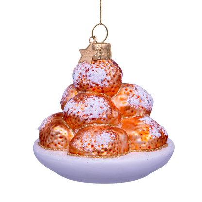 Ornament glass oliebollen H7cm#