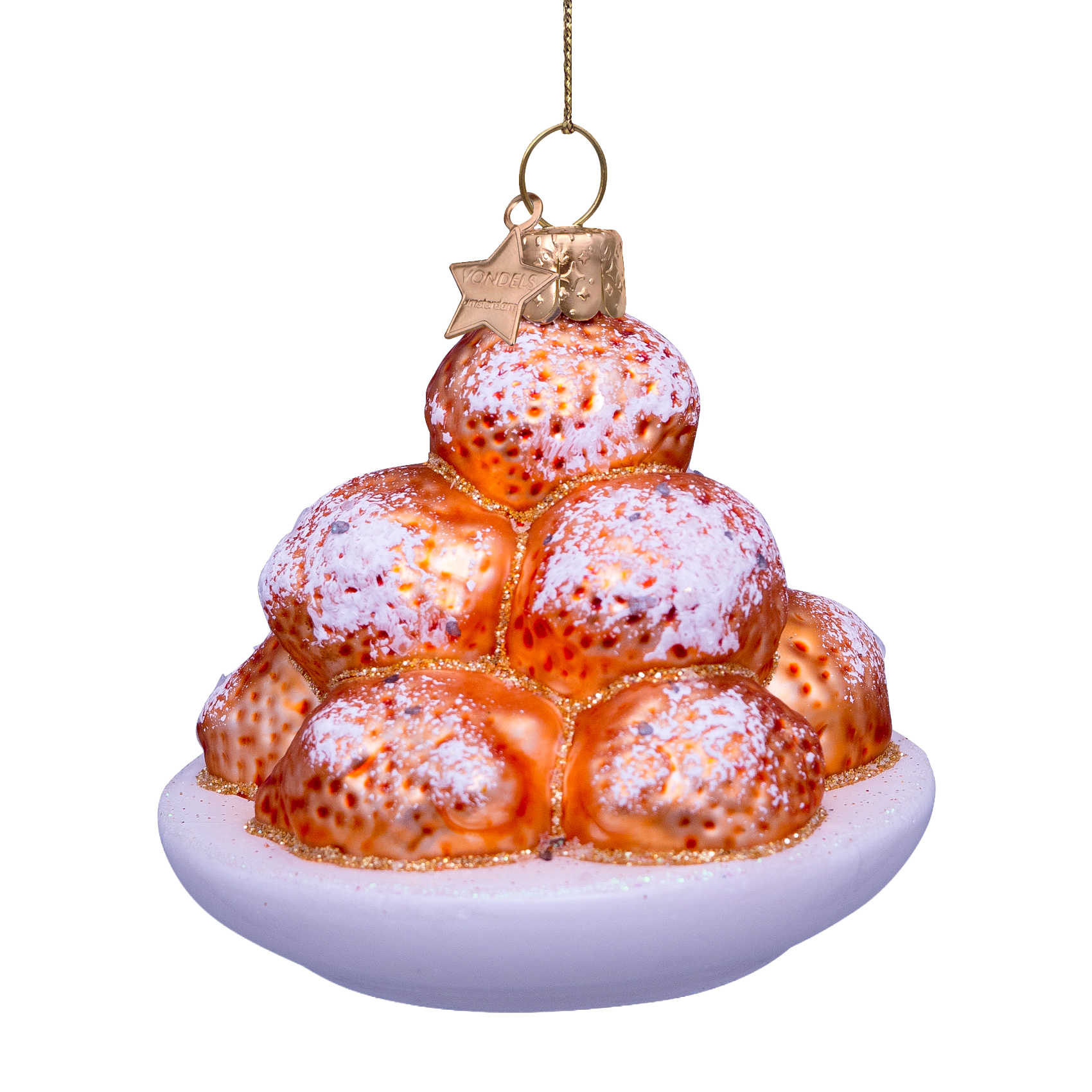 Ornament glass oliebollen H7cm#