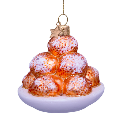 Ornament glass oliebollen H7cm#