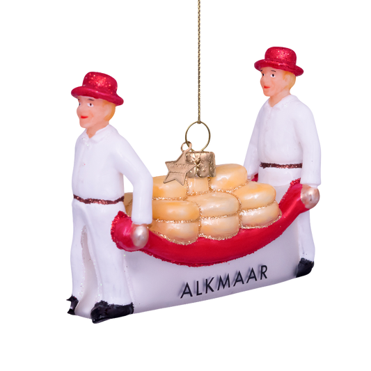Ornament glass white kaasdragers Alkmaar H7cm#
