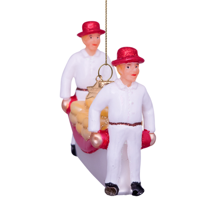 Ornament glass white kaasdragers Alkmaar H7cm#