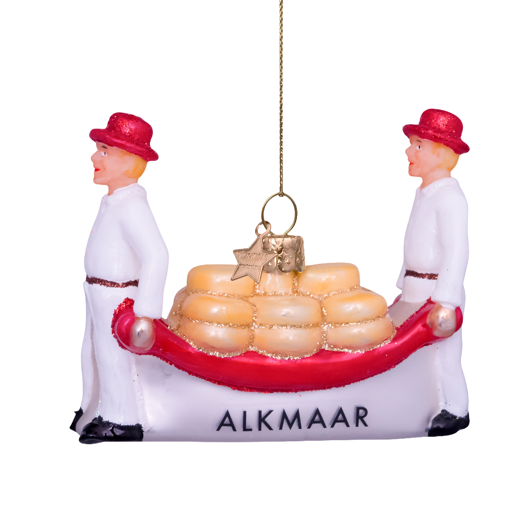 Ornament glass white kaasdragers Alkmaar H7cm#