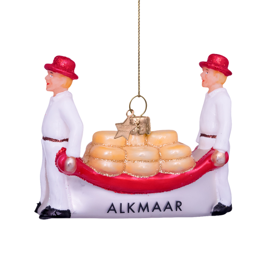 Ornament glass white kaasdragers Alkmaar H7cm#