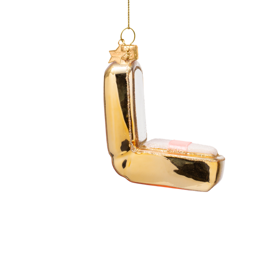 Ornament glass shiny gold powder palette H7.5cm