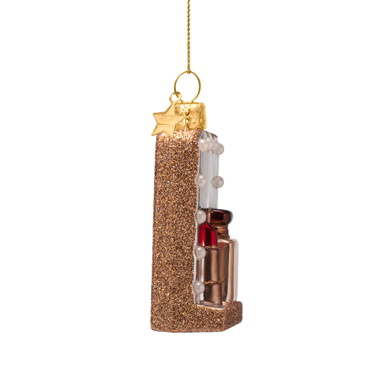 Ornament glass multicolor varity mirror w/lights H8.5cm