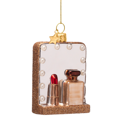 Ornament glass multicolor varity mirror w/lights H8.5cm