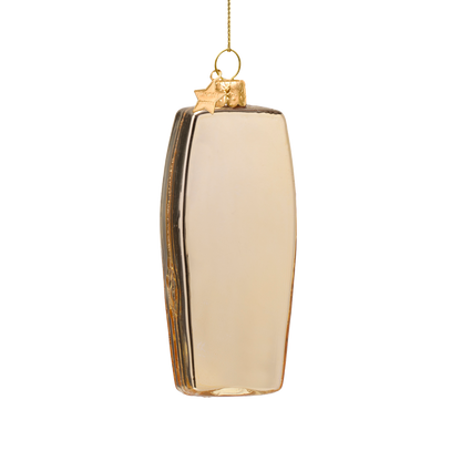 Ornament glass shiny gold cellphone H10cm