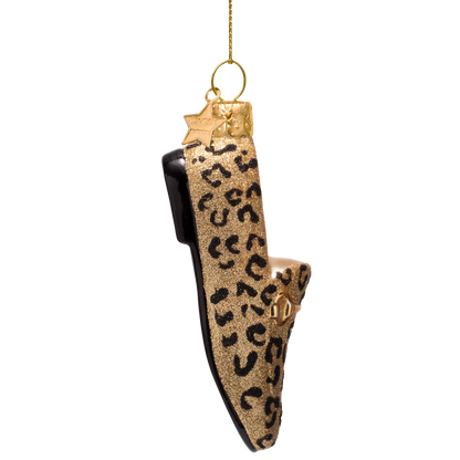 Ornament glass gold panther loafer H12cm