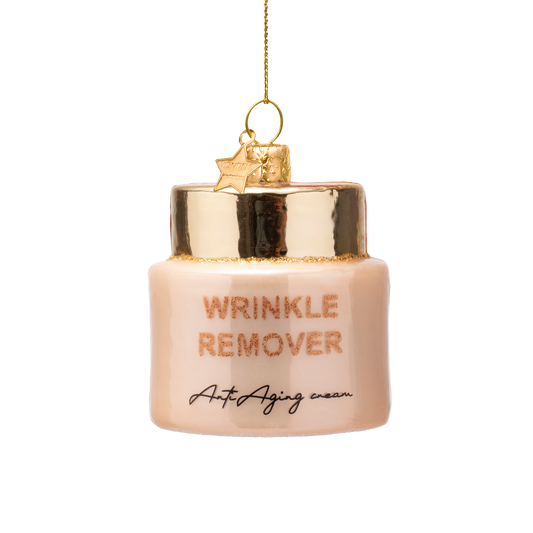 Ornament glass pale pink opalanti aging cream H7cm