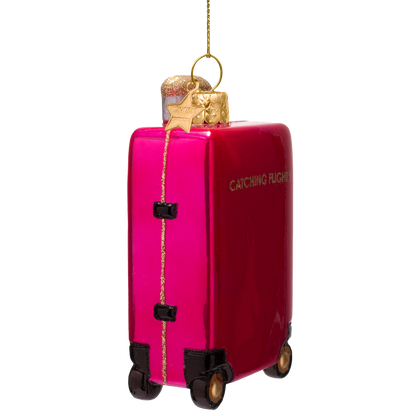 Dekorativer Glaskoffer in Himbeerrosa, Höhe 10 cm