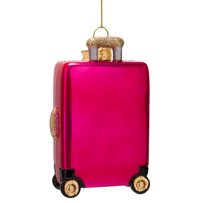 Dekorativer Glaskoffer in Himbeerrosa, Höhe 10 cm