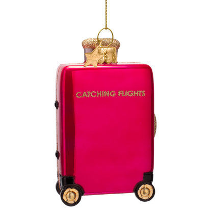 Dekorativer Glaskoffer in Himbeerrosa, Höhe 10 cm