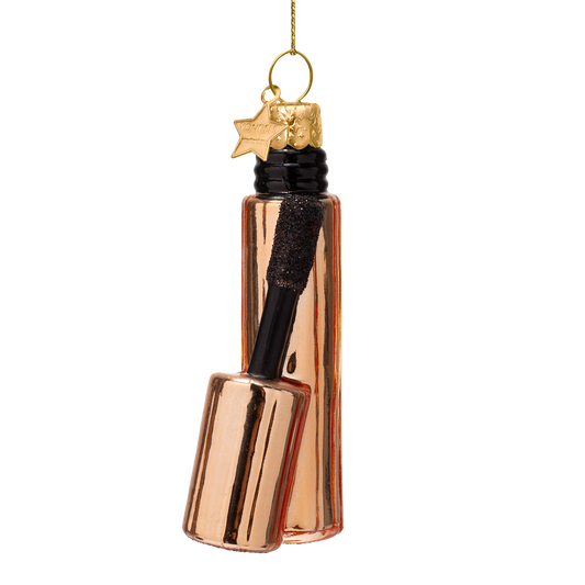 Ornament glass shiny copper mascara H9cm
