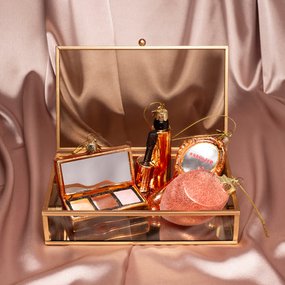 Ornament glass shiny copper mascara H9cm