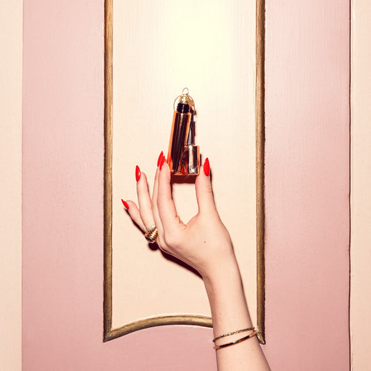 Ornament glass shiny copper mascara H9cm