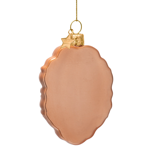 Ornament glass shiny copper press for spa day button H9cm