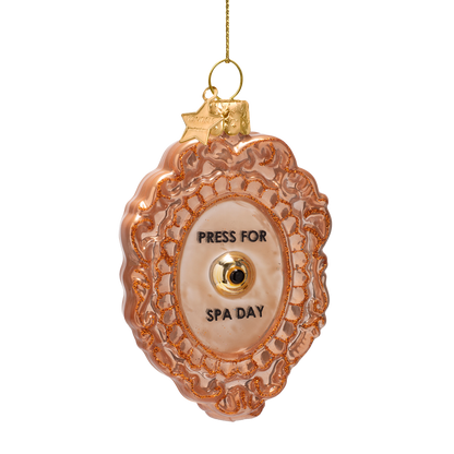 Ornament glass shiny copper press for spa day button H9cm