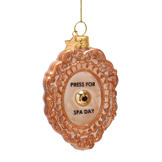 Ornament glass shiny copper press for spa day button H9cm