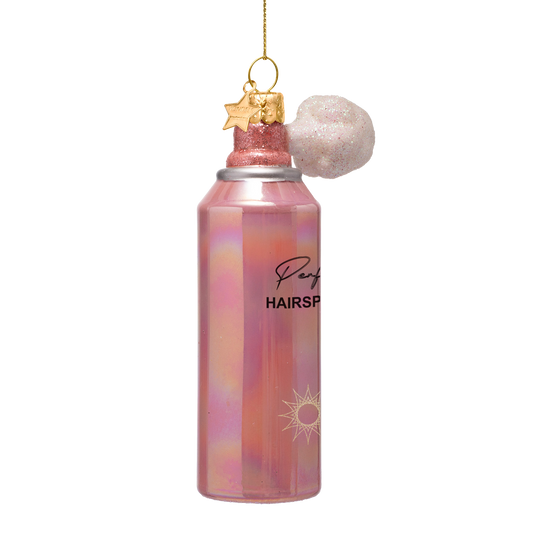 Ornament glass pink oil hairspray H11.5cm