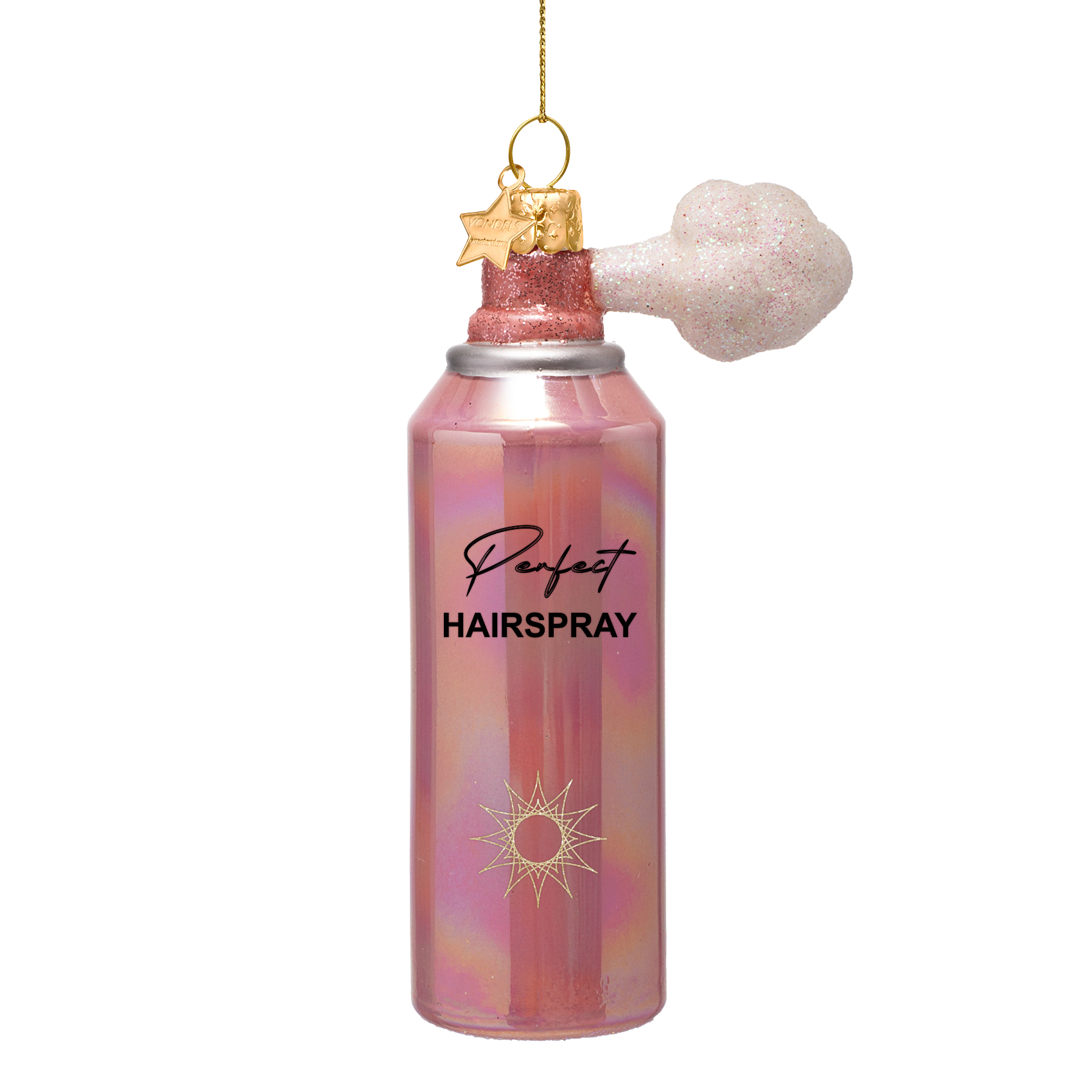 Ornament glass pink oil hairspray H11.5cm