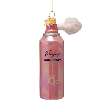 Ornament glass pink oil hairspray H11.5cm