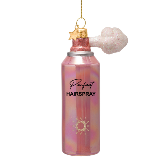 Ornament glass pink oil hairspray H11.5cm