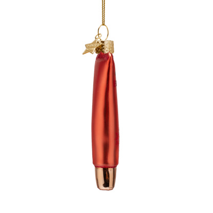 Ornament glass matt peach liquid blush H11cm