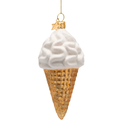 Ornament aus Glas, weiches Eiscreme, Höhe 14 cm