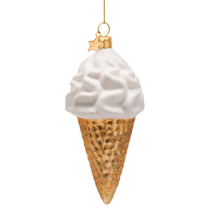 Ornament aus Glas, weiches Eiscreme, Höhe 14 cm