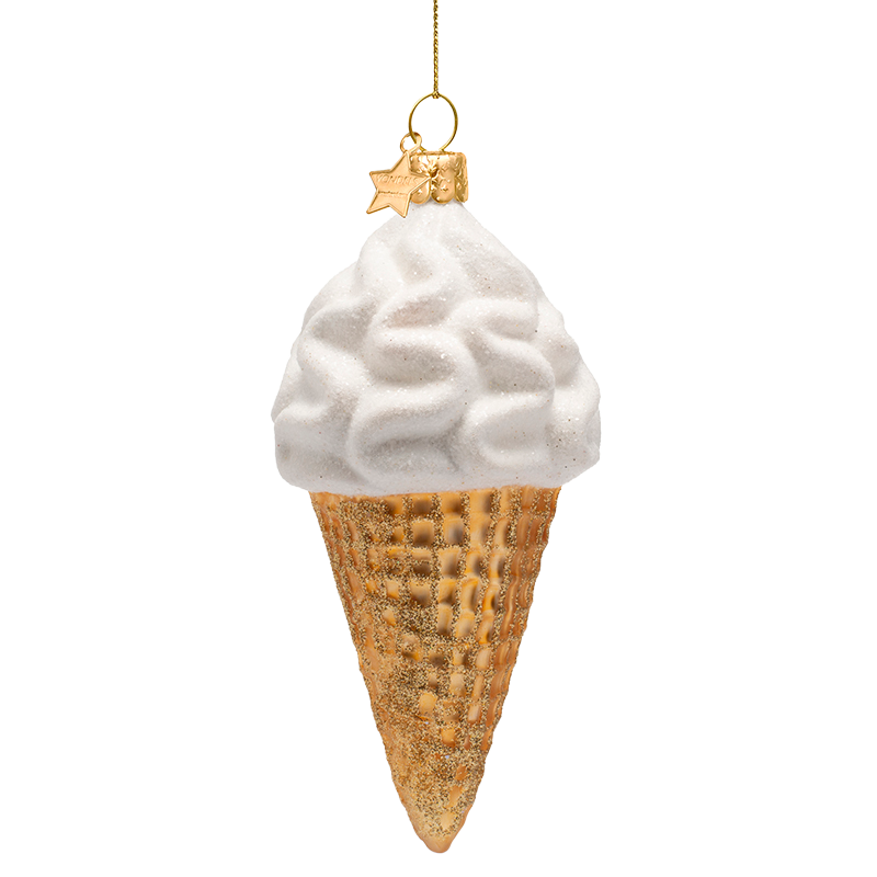 Ornament aus Glas, weiches Eiscreme, Höhe 14 cm