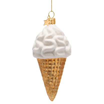 Ornament aus Glas, weiches Eiscreme, Höhe 14 cm