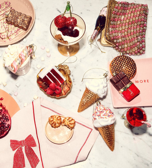 Ornament glass soft ice cream H14cm