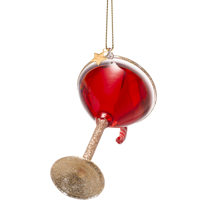 Ornament glass red christmas cocktail H10.5cm