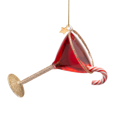 Ornament glass red christmas cocktail H10.5cm