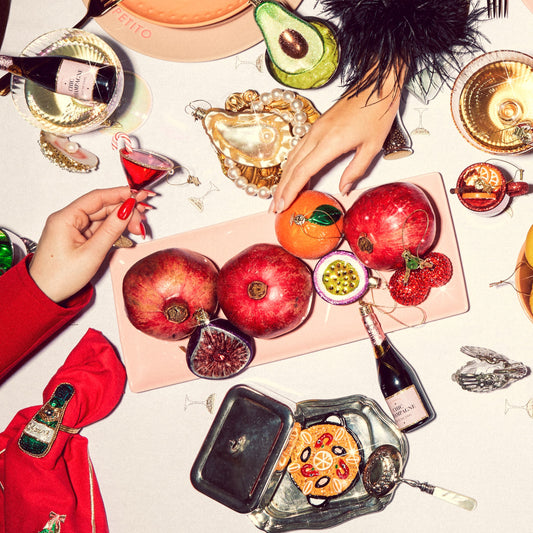 Ornament glass red christmas cocktail H10.5cm