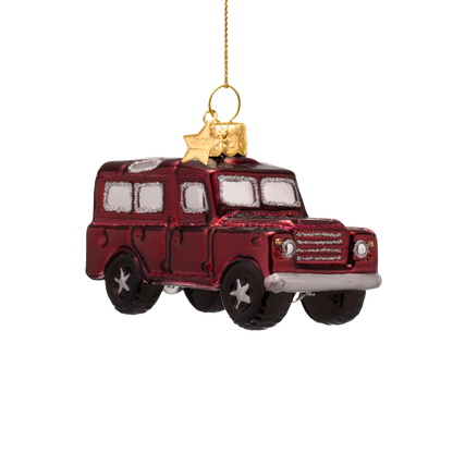 Ornamentglas, burgunderrot, SUV-Auto, H6cm