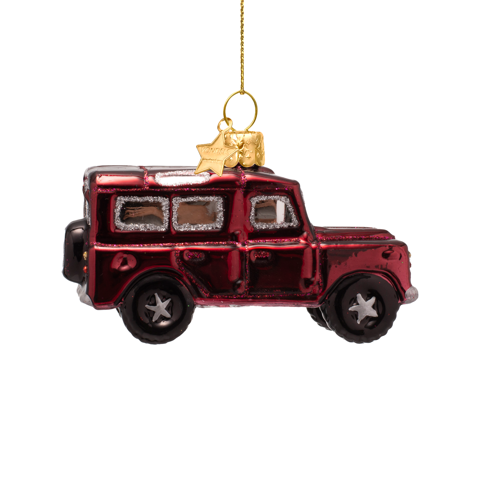 Ornamentglas, burgunderrot, SUV-Auto, H6cm