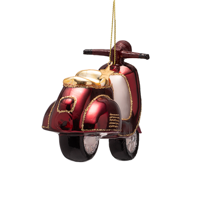 Ornament aus Glas, bordeauxroter Roller, Höhe 9,5 cm