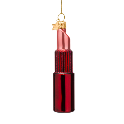 Ornamentglas, bordeauxrot/rosa Lippenstift, H11cm