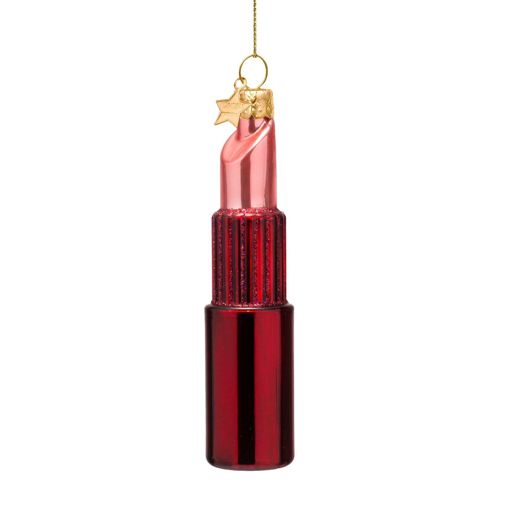 Ornamentglas, bordeauxrot/rosa Lippenstift, H11cm