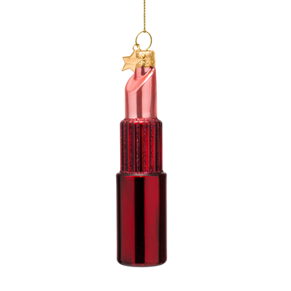 Ornamentglas, bordeauxrot/rosa Lippenstift, H11cm