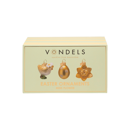 Ornament glass Easter set Miss Flower w/box