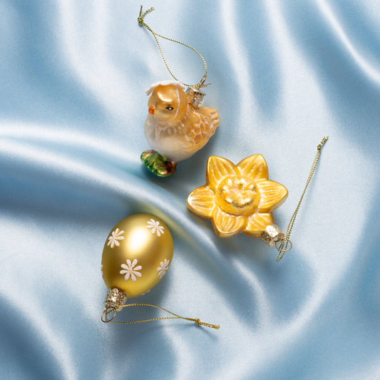 Ornament glass Easter set Miss Flower w/box