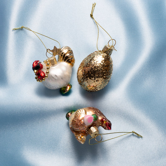 Ornament glass Easter set Feathered Affair w/box