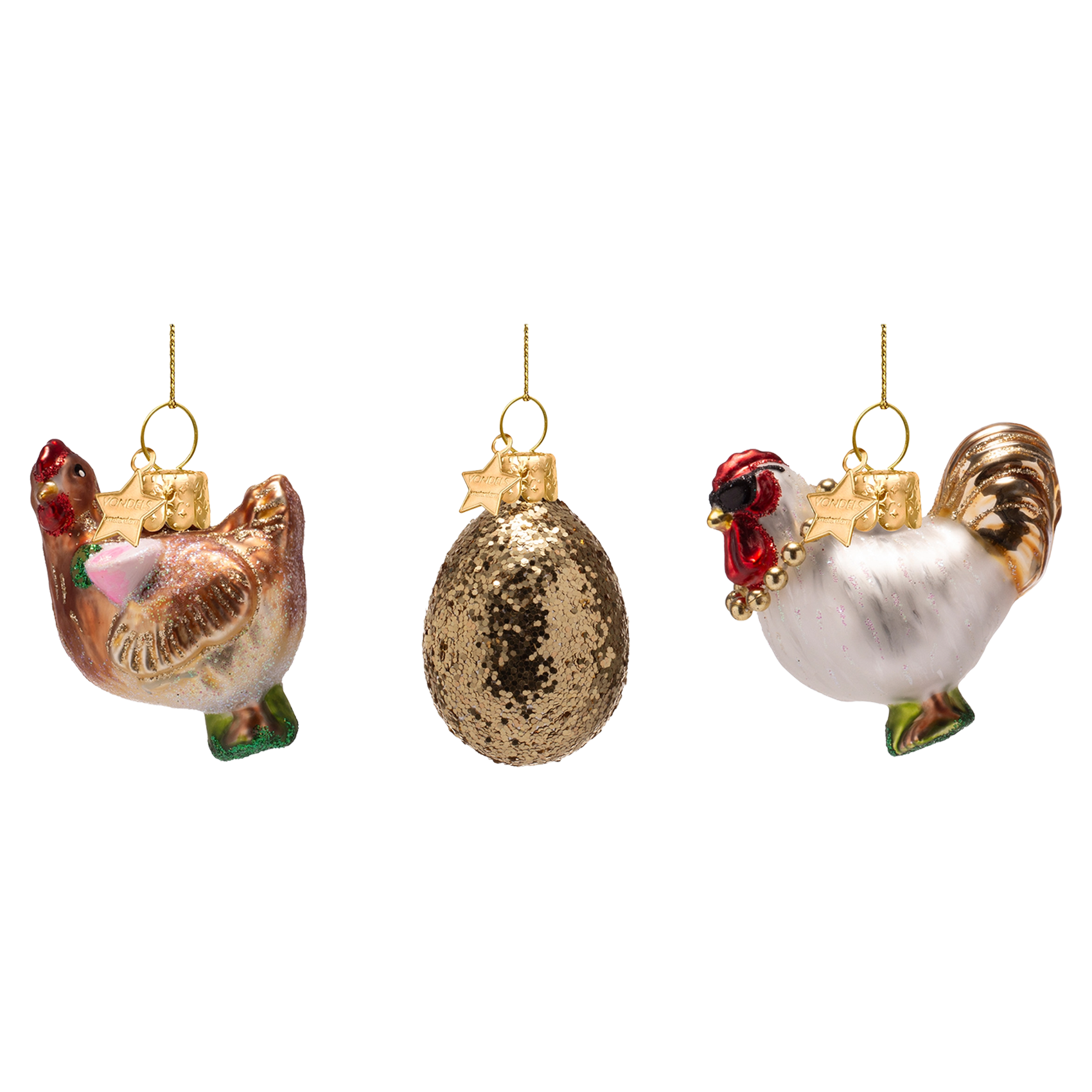 Ornament glass Easter set Feathered Affair w/box