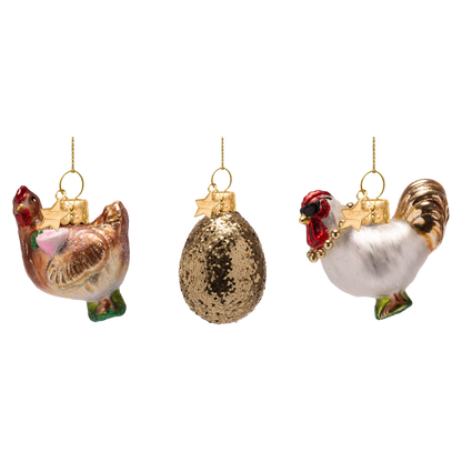 Ornament glass Easter set Feathered Affair w/box